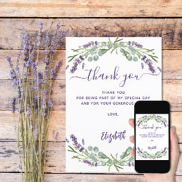 cartões de agradecimentos de flores violetas de la
