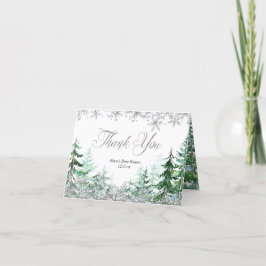 Cartões de agradecimentos de Floresta de Inverno e