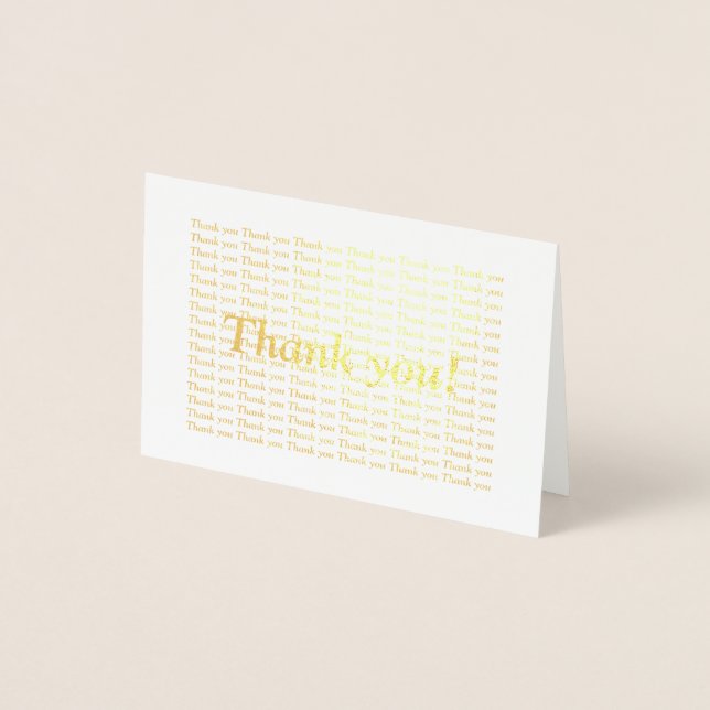 Cartões de agradecimentos de folha de ouro (Frente)