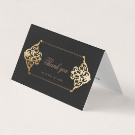 Cartões de agradecimentos de folha de ouro falso e