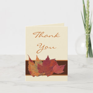 Cartões de agradecimentos de folhas secas de marfi