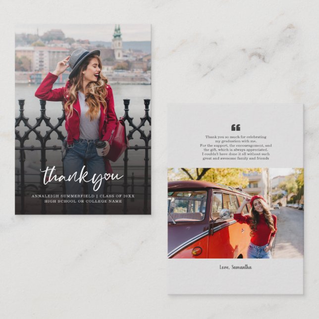 Cartões de agradecimentos de Formando de Graduação (Frente/Verso)