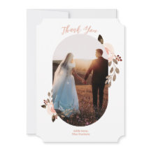 Cartões de agradecimentos de Foto Boho Floral Wedd