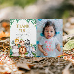 Cartões de agradecimentos de Foto de Aniversário d<br><div class="desc">Compartilhe sua gratidão com um toque pessoal usando nosso Cartões de agradecimentos de Foto de Aniversário Wild ONE Safari. Apresentando animais encantadores de safari, verde-luxuoso e espaço para uma foto personalizada, este cartão é perfeito para agradecer aos convidados depois da sua aventurosa celebração de primeiro aniversário. Totalmente personalizável, combina apreciação...</div>