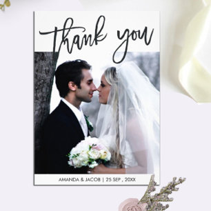 Cartões de agradecimentos de Foto de Casamento Bru