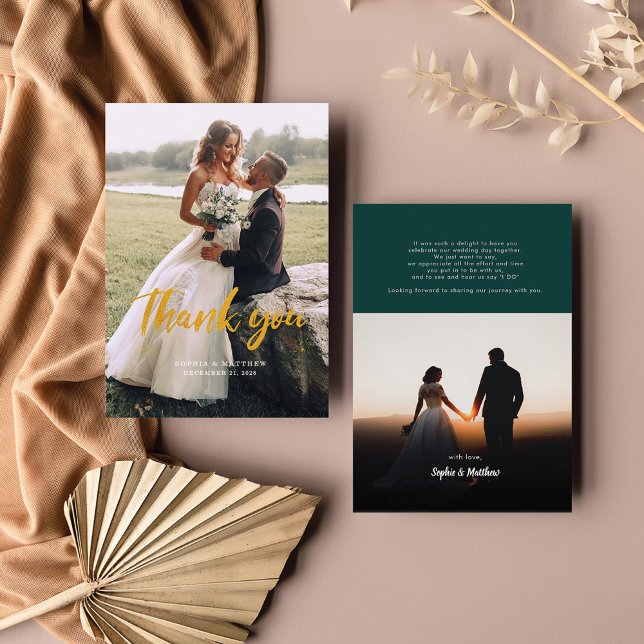 Cartões de agradecimentos de Foto de Casamento com (Criador carregado)