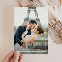 cartões de agradecimentos de foto de casamento de 