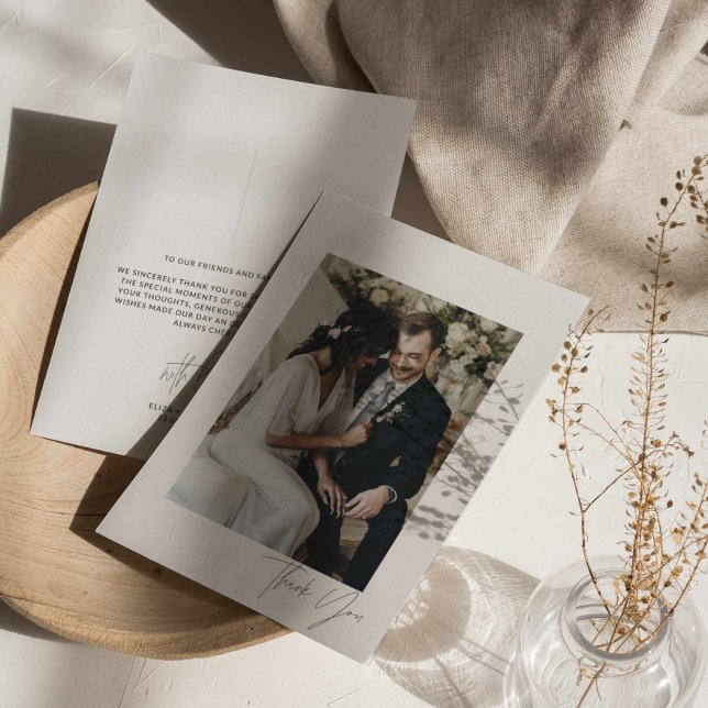 Cartões de agradecimentos de Foto de Casamento de  (Criador carregado)