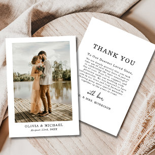 Cartões de agradecimentos de Foto de Casamento de