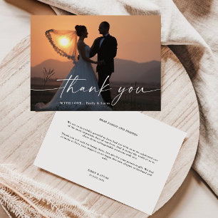 Cartões de agradecimentos de Foto de Casamento de
