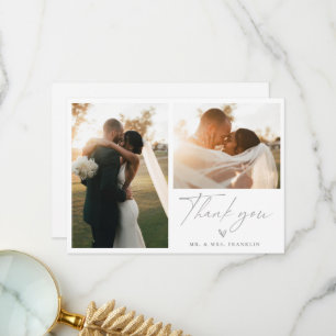 Cartões de agradecimentos de Foto de Casamento do 