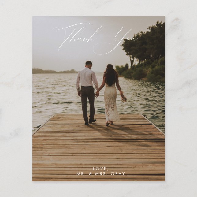 CARTÕES DE AGRADECIMENTOS de Foto de Casamento do  (Frente)