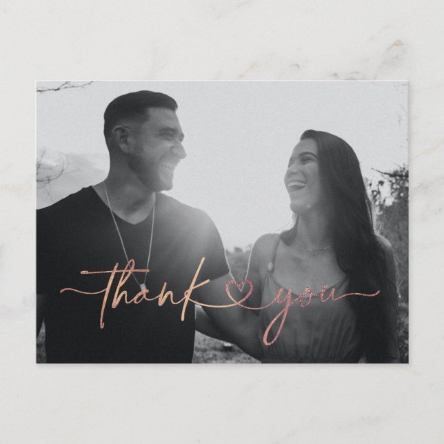 Cartões de agradecimentos de Foto de Casamento do  (Frente)