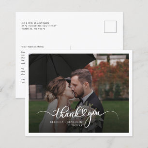 Cartões de agradecimentos de Foto de Casamento Ele