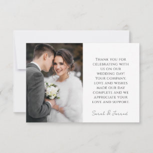 Cartões de agradecimentos de Foto de Casamento Ele