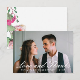 Cartões de agradecimentos de Foto de Casamento Flo