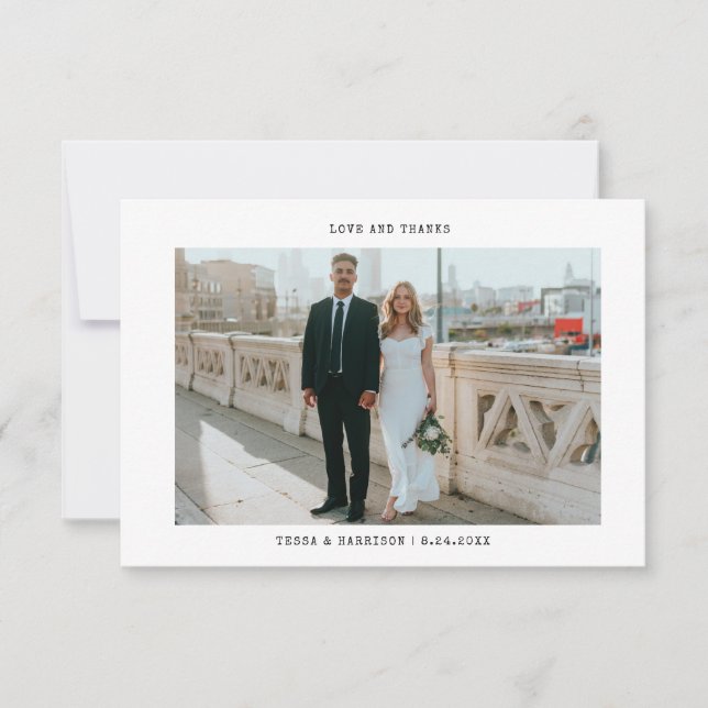 Cartões de agradecimentos de Foto de Casamento Min (Frente)