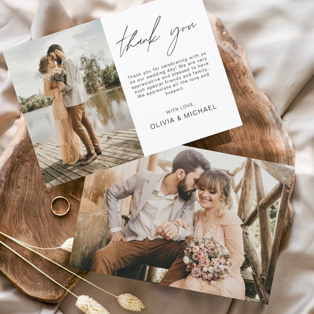 Cartões de agradecimentos de Foto de Casamento Min (Criador carregado)