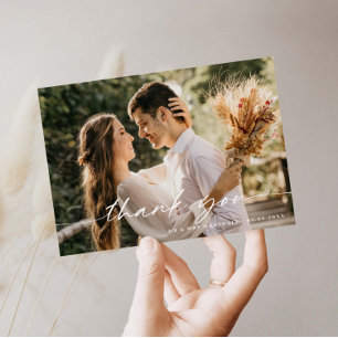 Cartões de agradecimentos de Foto de Casamento Min