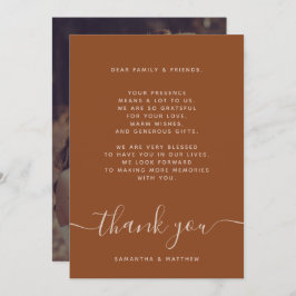 Cartões de agradecimentos de Foto de Casamento Ter