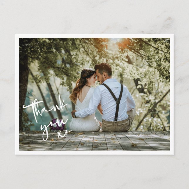 Cartões de agradecimentos de Foto de Casamento XO  (Frente)