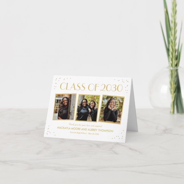 Cartões de agradecimentos de Foto de Graduação de  (Frente)