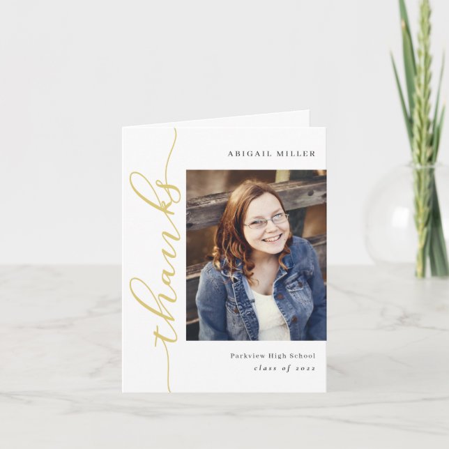 Cartões de agradecimentos de Foto de Graduação do  (Frente)