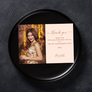 Cartões de agradecimentos de foto de rosa de ouro