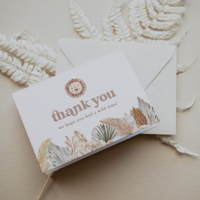 Cartões de agradecimentos de Foto de Um Leão Selva (Zazzle Wild One Lion Photo Thank You Card)