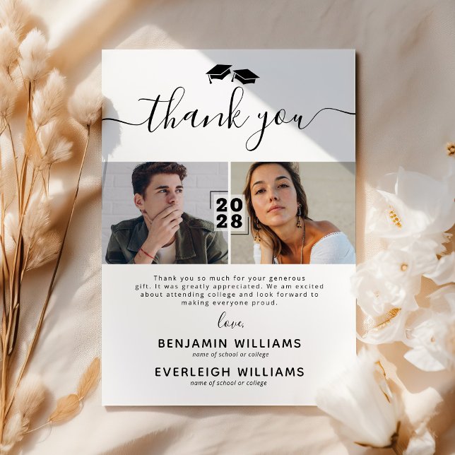 Cartões de agradecimentos de Foto para Graduação e (Criador carregado)