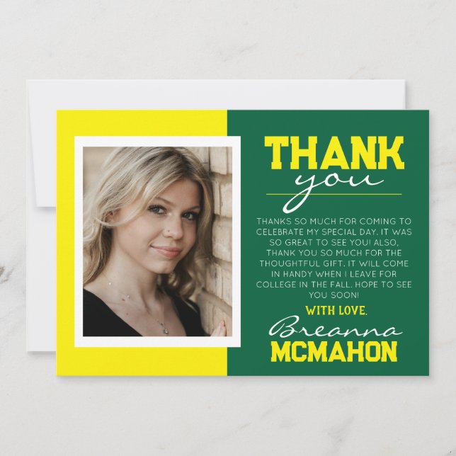 Cartões de agradecimentos de Foto para Graduação V (Frente)