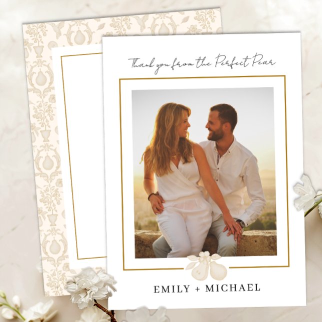 Cartões de agradecimentos de Foto Perfeita Dourada (Thank You Card)