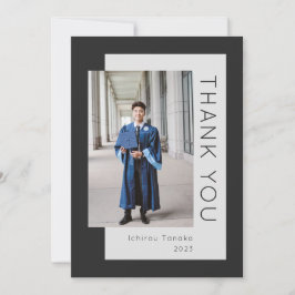 Cartões de agradecimentos de Foto Preto para forma