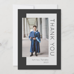 Cartões de agradecimentos de Foto Preto para forma