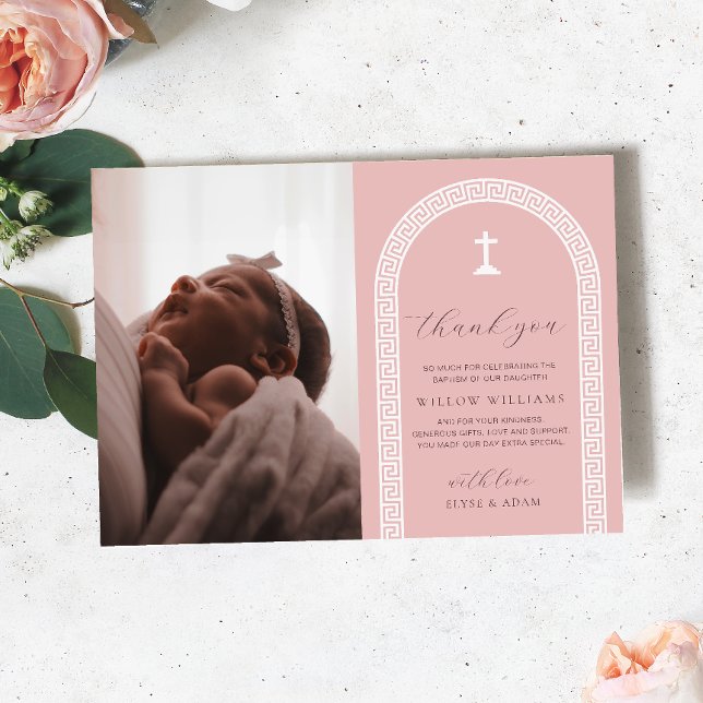 Cartões de agradecimentos de Foto Rosa-Chave Grego (Criador carregado)