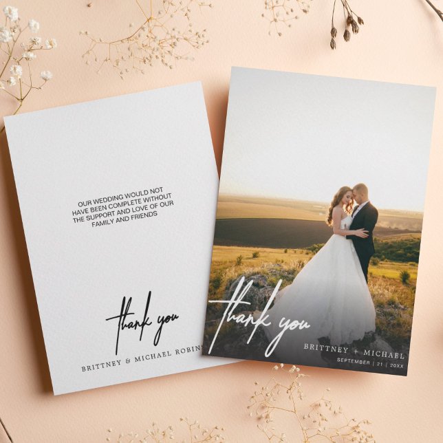 Cartões de agradecimentos de Foto Simples Escrito  (Criador carregado)