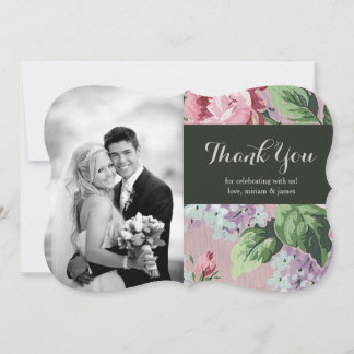 Cartões de agradecimentos de Foto Vintage Floral W