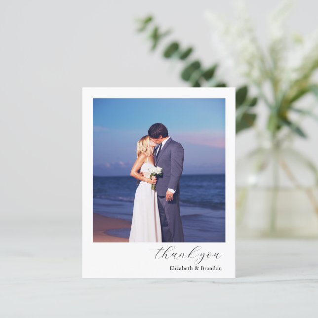 Cartões de agradecimentos de Fotografia de Casamen (Em pé/Frente)