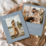 Cartões de agradecimentos de Fotografia de Casamen<br><div class="desc">Elevem a vossa gratidão com as nossas elegantes cartas de agradecimento que incluem a escrita moderna e a vossa fotografia favorita do casamento. Essas cartas oferecem um na moda e design minimalista que complementa perfeitamente qualquer estética de casamento. Personalize-os com uma mensagem sincera de apreço para transmitir seus obrigados aos...</div>