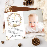 Cartões de agradecimentos de Fotografia do Autumn<br><div class="desc">Cartões de agradecimentos de Fotografia do Autumn Floral Wreath Baptism</div>