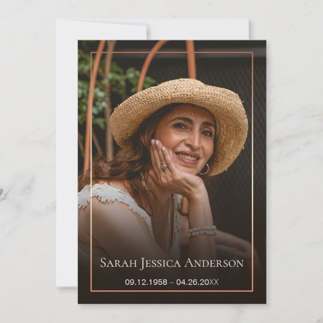 Cartões de agradecimentos de Fotografia Funeral (Frente)