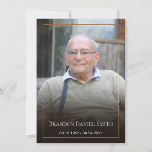 Cartões de agradecimentos de Fotografia Funeral