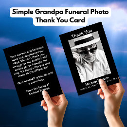 Cartões de agradecimentos de Fotografia Funeral Si