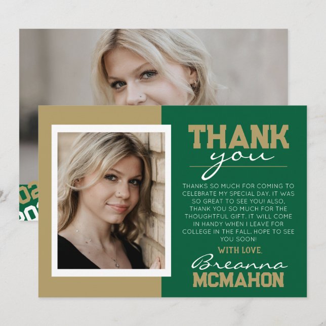 Cartões de agradecimentos de Fotografia para Gradu (Frente/Verso)