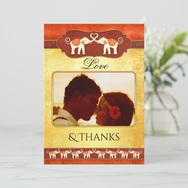 Cartões de agradecimentos de Fotografias de Elefan (Em pé/Frente)
