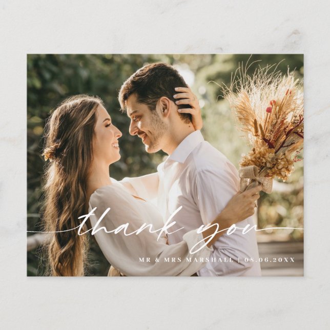 Cartões de agradecimentos de Fotografias Moderno M (Frente)