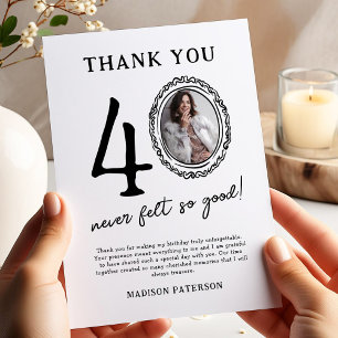 Cartões de agradecimentos de fotos aniversário de 