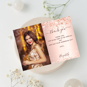 Cartões de agradecimentos de fotos com rosa de our