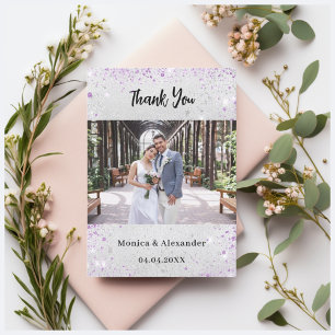 Cartões de agradecimentos de fotos de casamento da
