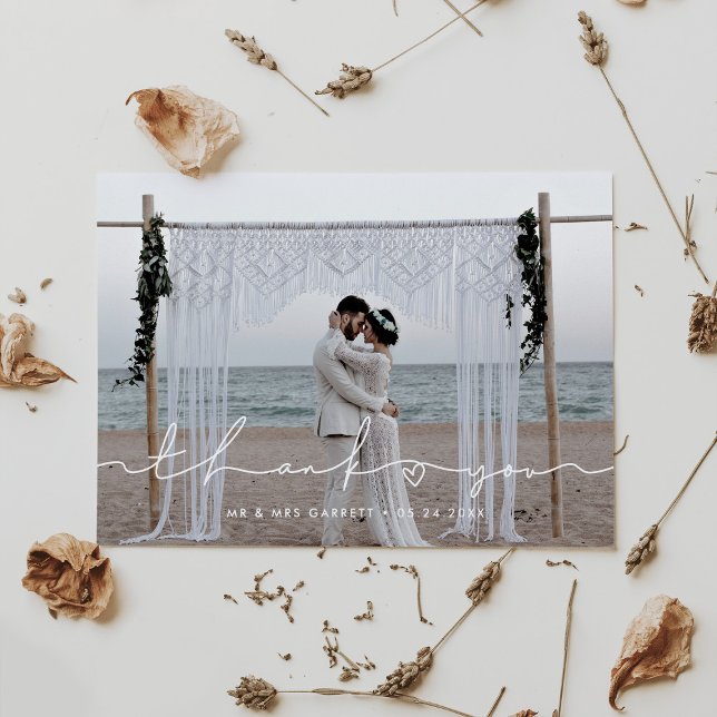 Cartões de agradecimentos de fotos de casamento de (Criador carregado)